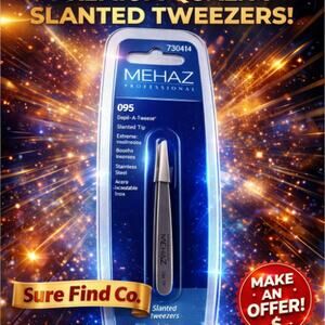 Mehaz Professional 095 Series Flawless Slant Tweezers Stainless Steel NIB